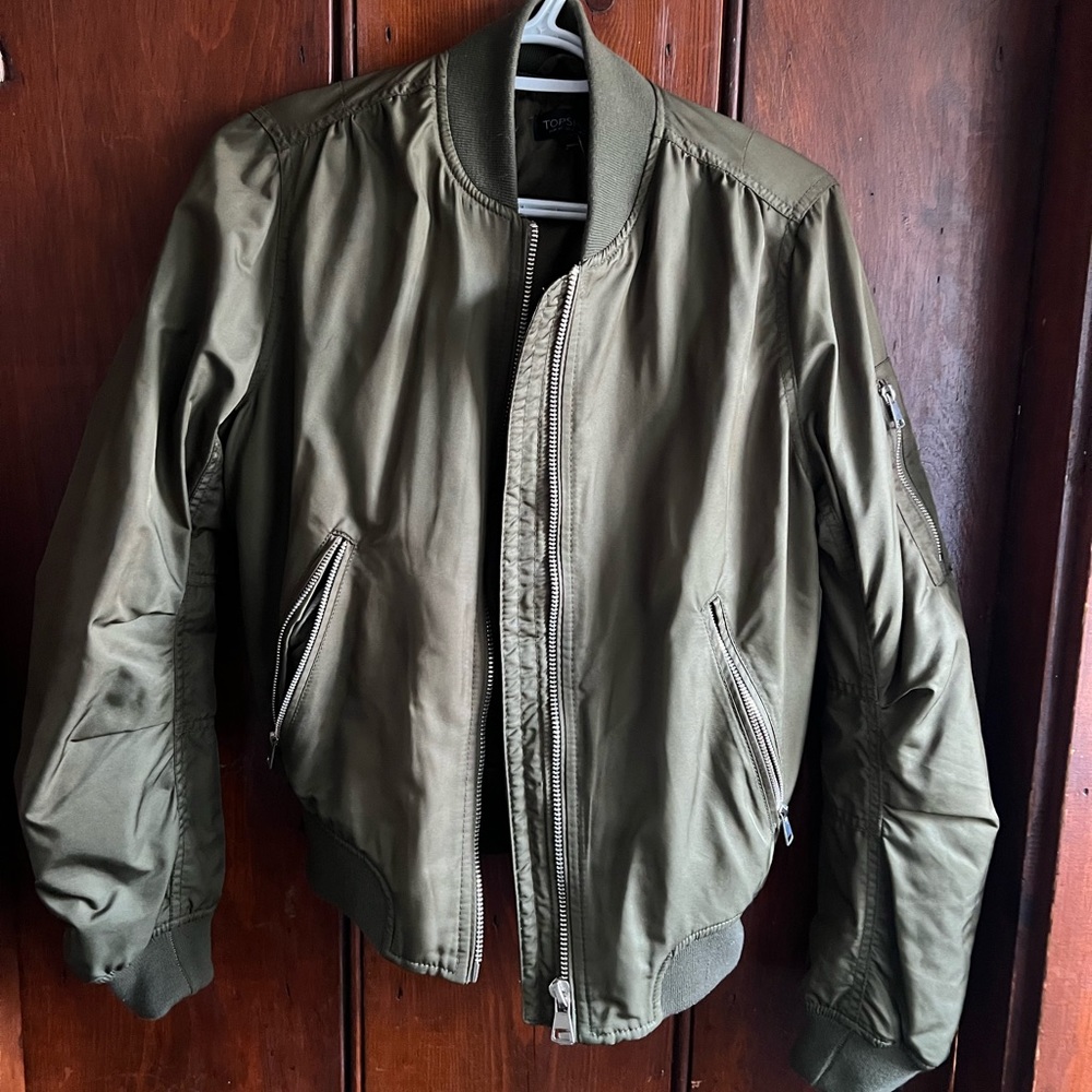 Top shop olive green bomber jacket